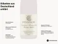 Etikett eines trockenen Weins: DÖNNHOFF Riesling Spätlese aus dem Anbaugebiet Nahe. Erläuterung von Pflichtangaben auf deutschen Weinetiketten.