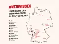 Karte Deutschlands mit hervorgehobenen wein anbaugebieten und deren Nummerierung. #Weinwissen für Genießer.