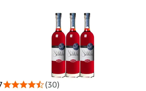 Drei Flaschen Penninger Wilde Schlehe Likör, ein köstlicher sloe gin mit tiefroter Farbe und fruchtigem Aroma.