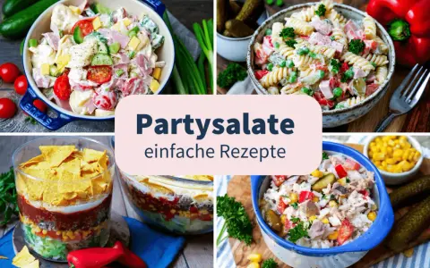 Die besten Salate zur Party: Cremige Nudel-, Tortilla-Schicht- und Fischsalate. Einfache Rezepte für jeden Anlass.