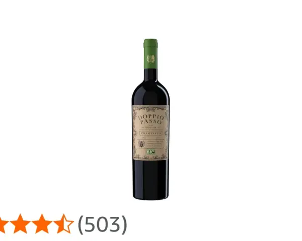 Flasche Rotwein "Doppio Passo" Primitivo aus Apulien, Italien.