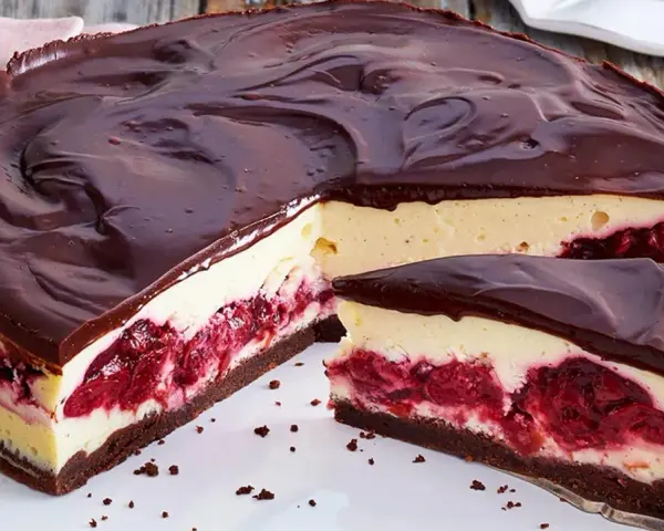 Schokoladen-Kirsch-Käsekuchen, ein Traum für alle, die beste Torten Rezepte lieben. Cremig, fruchtig und schokoladig.