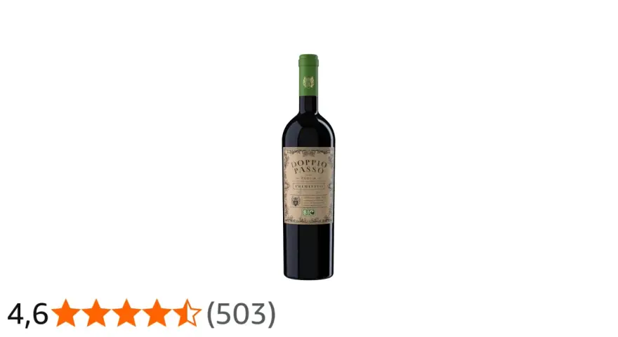 Flasche Rotwein "Doppio Passo" Primitivo aus Apulien, Italien.