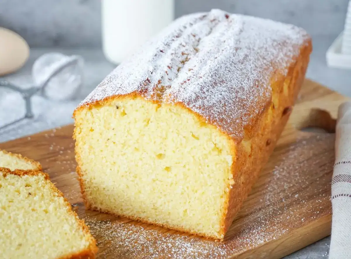 Ein saftiger R&uuml;hrkuchen, best&auml;ubt mit Puderzucker. Perfekt f&uuml;r ein einfaches Kuchen Rezept zum Nachbacken.