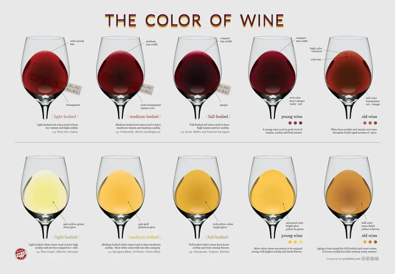 Rotwein-Farben von hellrot bis tiefviolett, die den Geschmack beeinflussen. Von leicht bis vollmundig, jeder rotwein geschmack ist einzigartig.